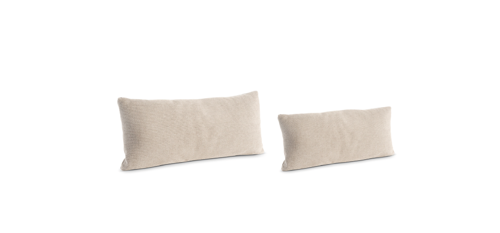 "Cushion CU69 by Nicoline: Rectangular feather-filled cushion with removable cover"