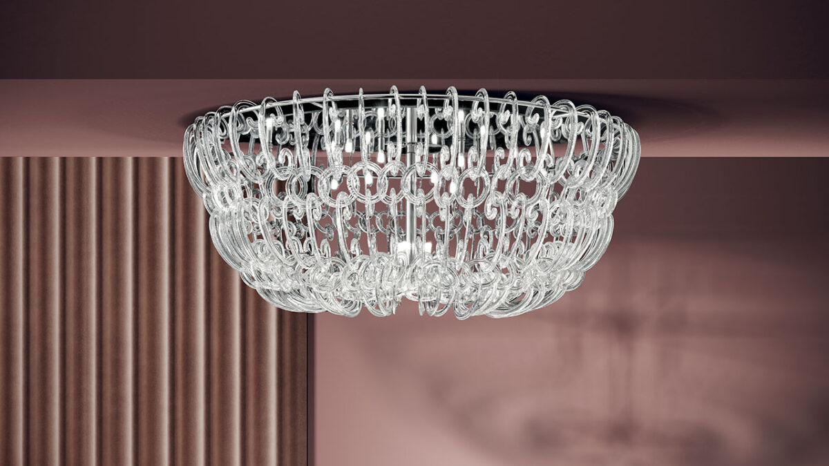 Casanova Chandelier Reflex premium Italian chandelier with shiny metal frame suited for modern Troy Michigan interiors