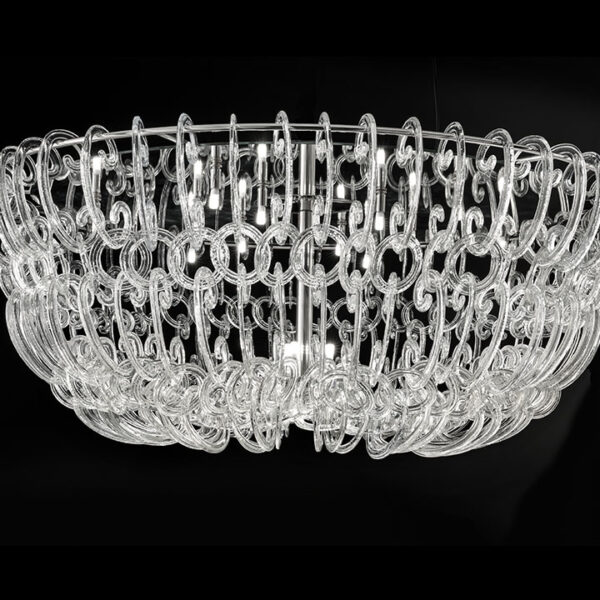 Casanova Chandelier Reflex premium Italian chandelier with shiny metal frame suited for modern Troy Michigan interiors