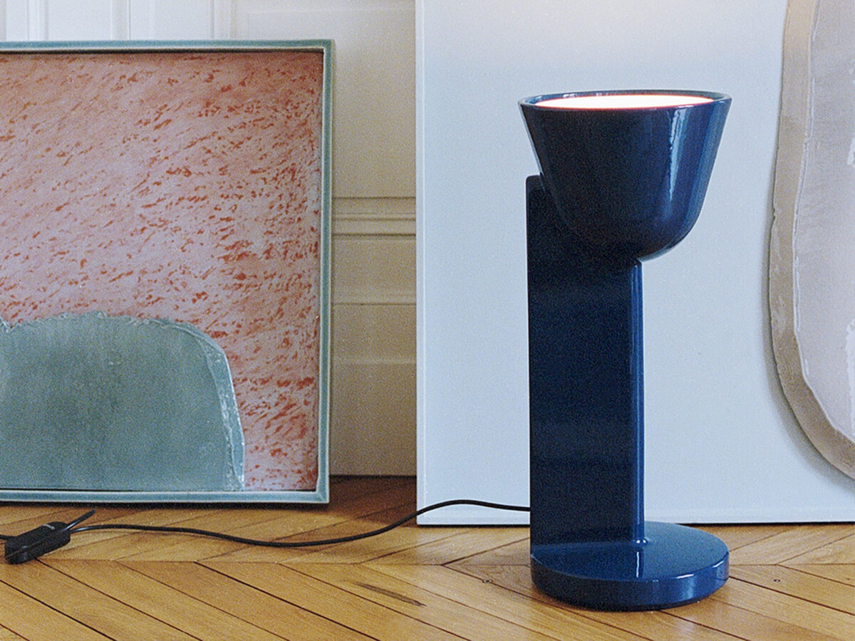 Flos Céramique Down lamp in moss green finish, combining hand-crafted ceramic texture with directional lighting.