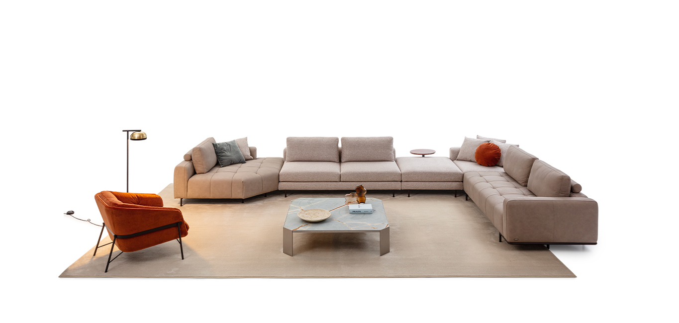 Cortina Plain modern sofa with clean lines by Nicoline