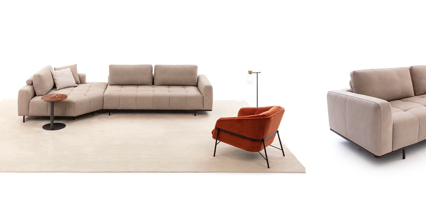 Cortina Tufted Italian sofa with deep seat by Nicoline