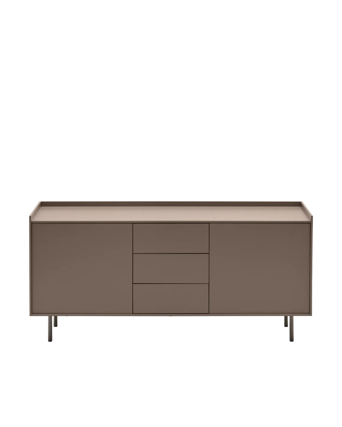 “Side view of COVER chair by Connubia – sleek contemporary profile with comfortable padded seat and metal frame”
