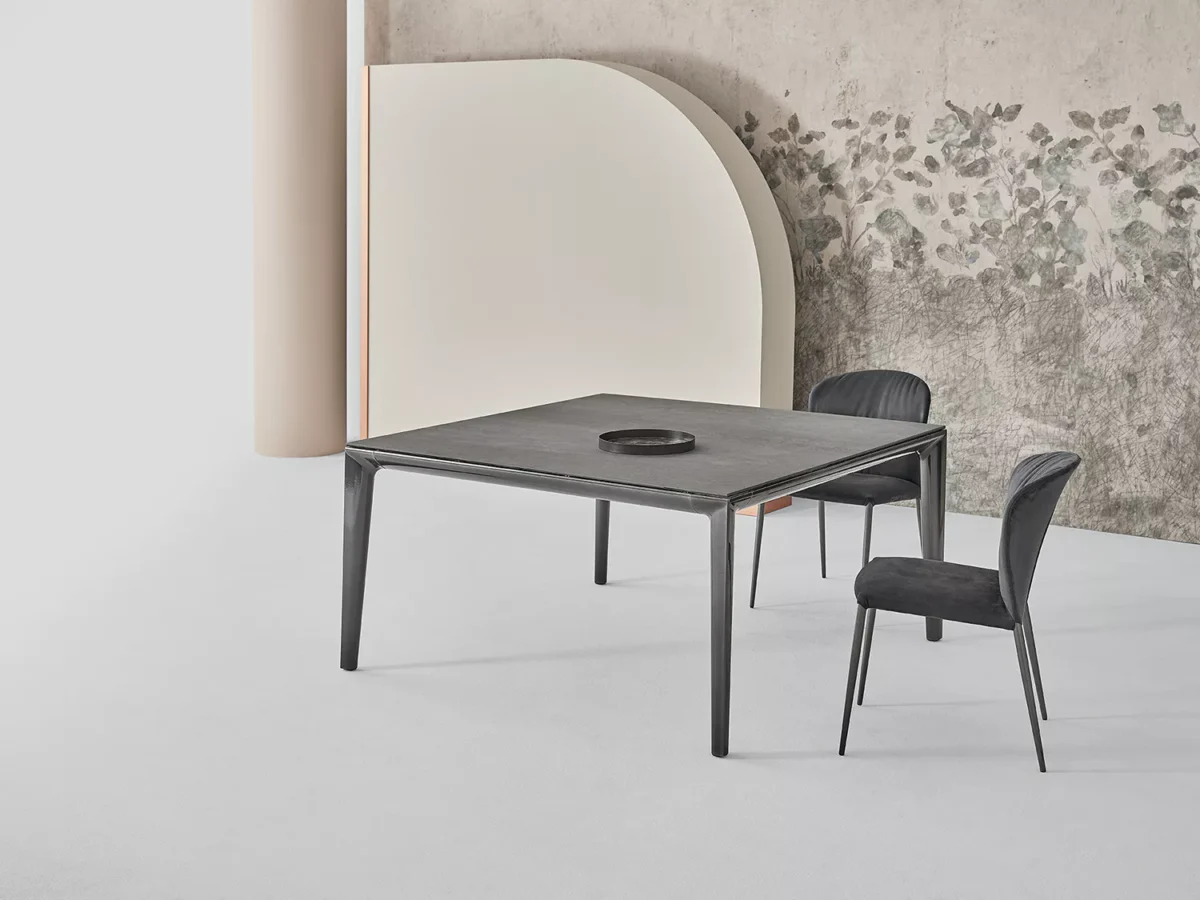 Close-up of Duke by Bontempi in velvet upholstery, emphasizing elegance and refined detail.