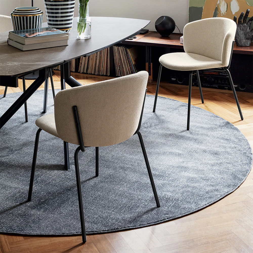 “DESY MID chair by Connubia – modern Italian barstool with upholstered seat and slim metal frame”