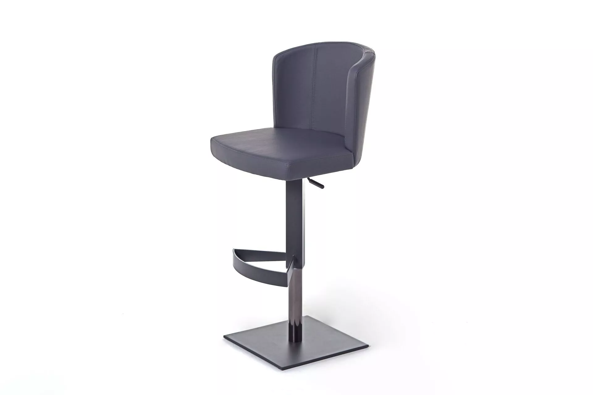 Peressini Doris S side chair in matte black eco‑leather upholstery with slim chrome legs, shown against a plain white background.
