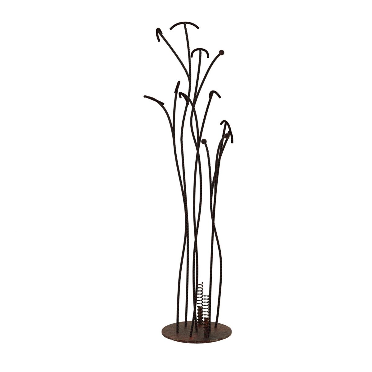 Sculptural coat rack with branching steel arms by Zeusnoto.