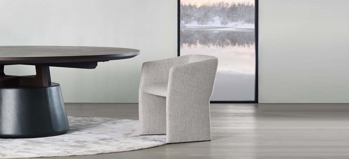 Echo Chair by Camerich in soft beige fabric