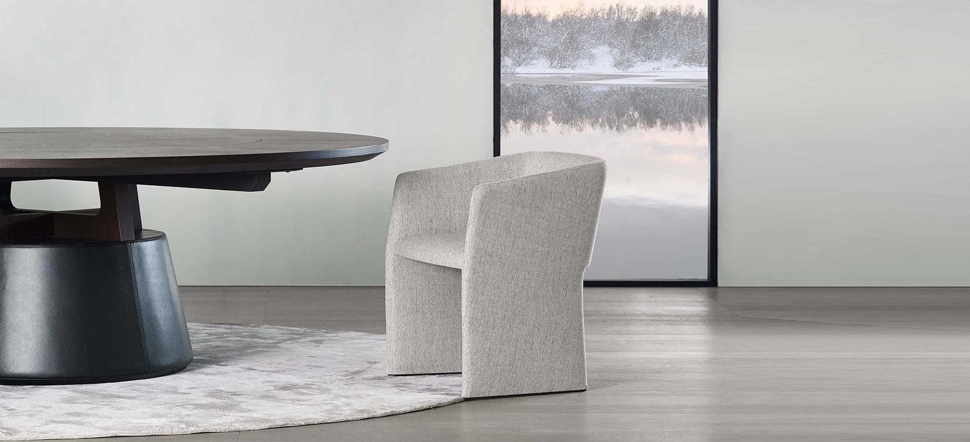 Echo Chair by Camerich in soft beige fabric
