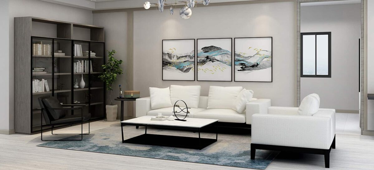 Modern rectangular dining table with wood top and sleek metal base by Camerich.