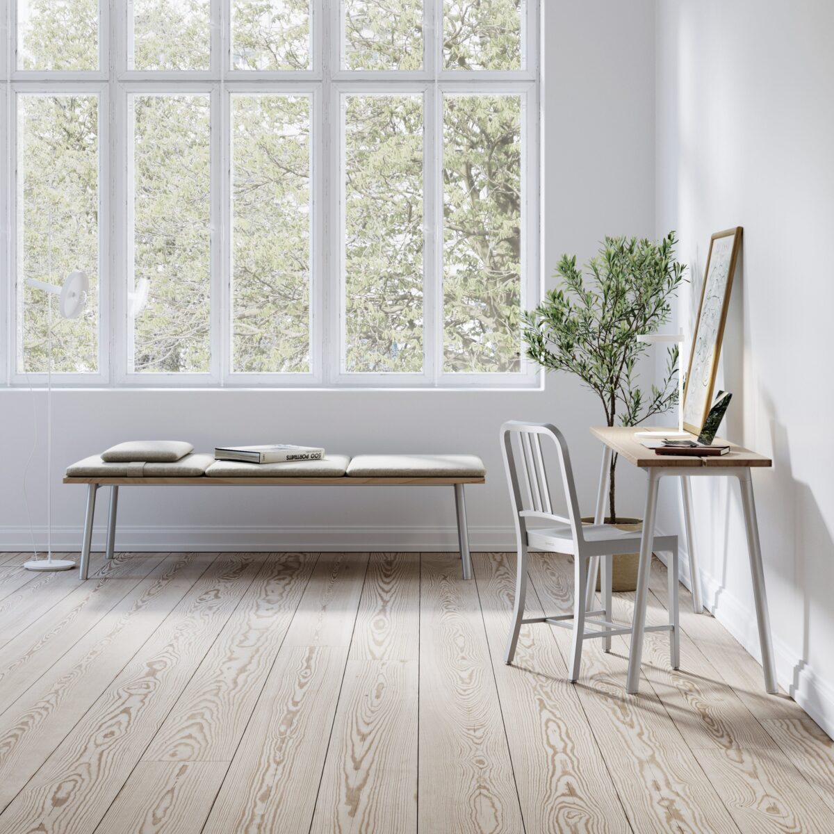 “Emeco Run Daybed with solid wood surface and lightweight aluminum legs, designed for indoor or outdoor use.”
