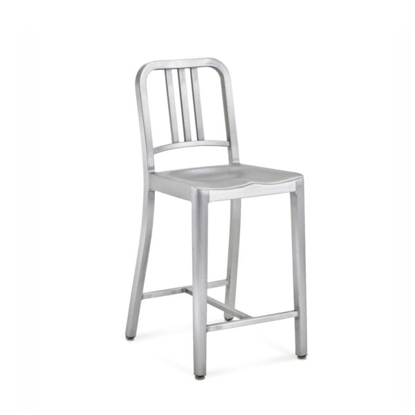 Emeco 1006 Navy Stool in sleek navy finish, modern Italian design