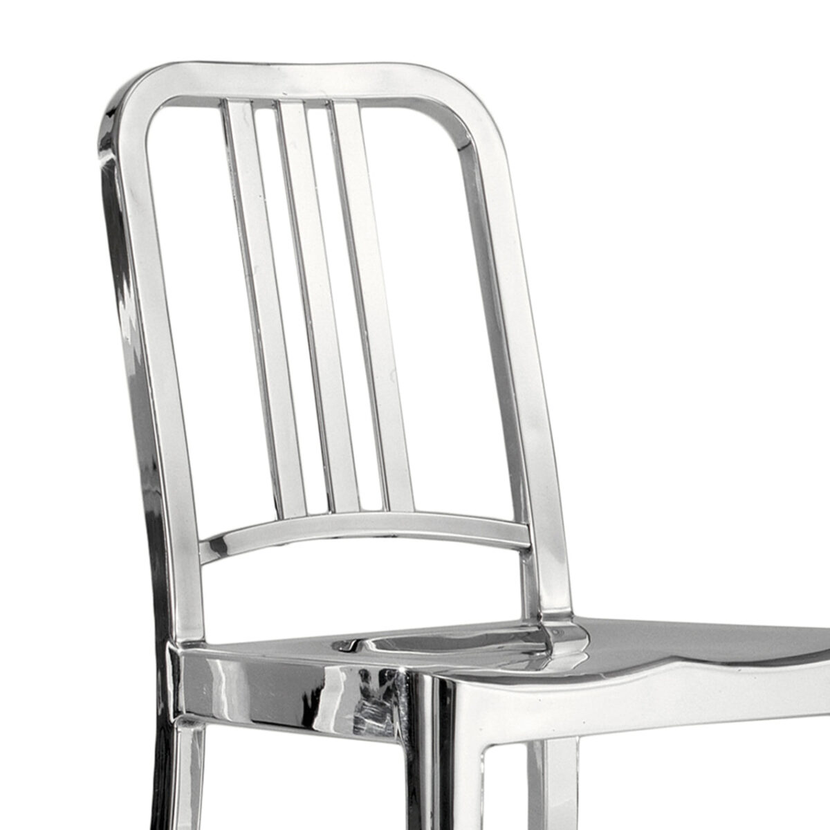 Timeless 1006 Navy Chair with ergonomic design and strong aluminum structure by Emeco.