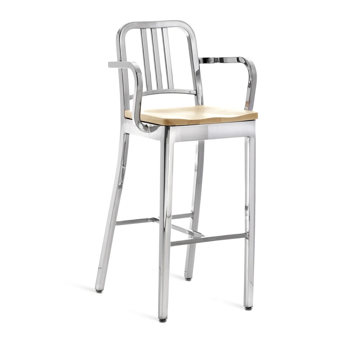 1104 Navy stool with arms by Emeco – high-end design for stylish interiors in Royal Oak.
