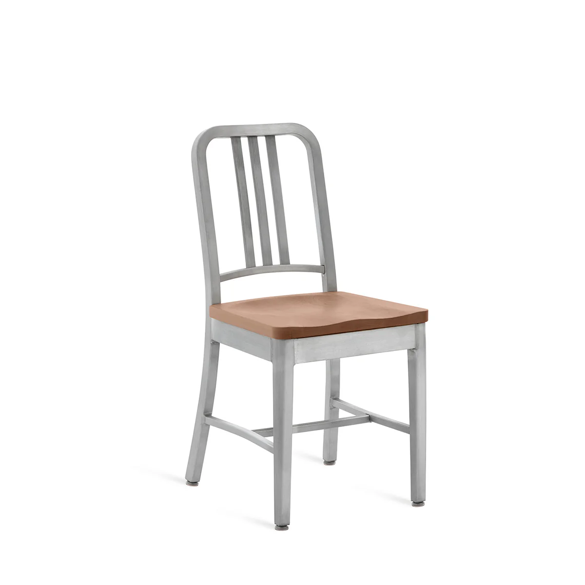 "1104 Navy Chair by Emeco, a classic and durable design inspired by naval architecture, perfect for adding timeless elegance to both residential and commercial spaces."