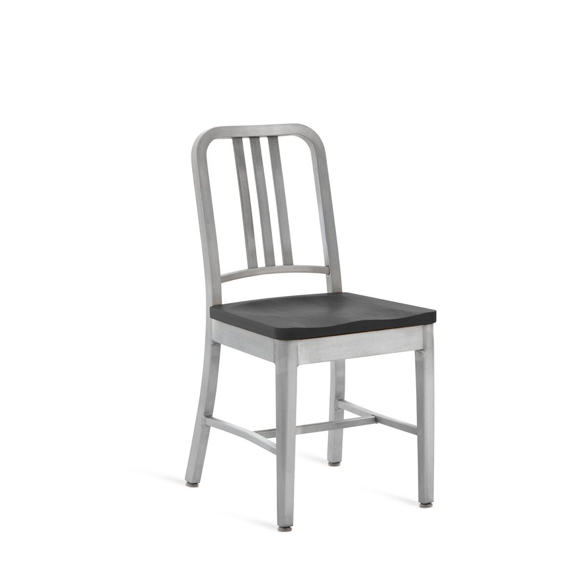Classic Navy chair with sturdy aluminum frame and navy finish by Emeco.