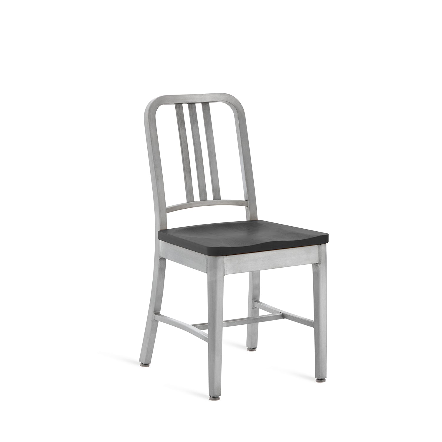 Classic Navy chair with sturdy aluminum frame and navy finish by Emeco.