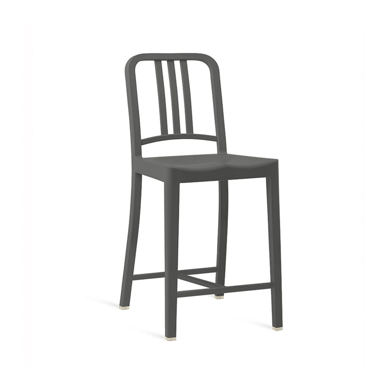 “High-performance 111 Navy Stool by Emeco, redefining classic design with green innovation.”