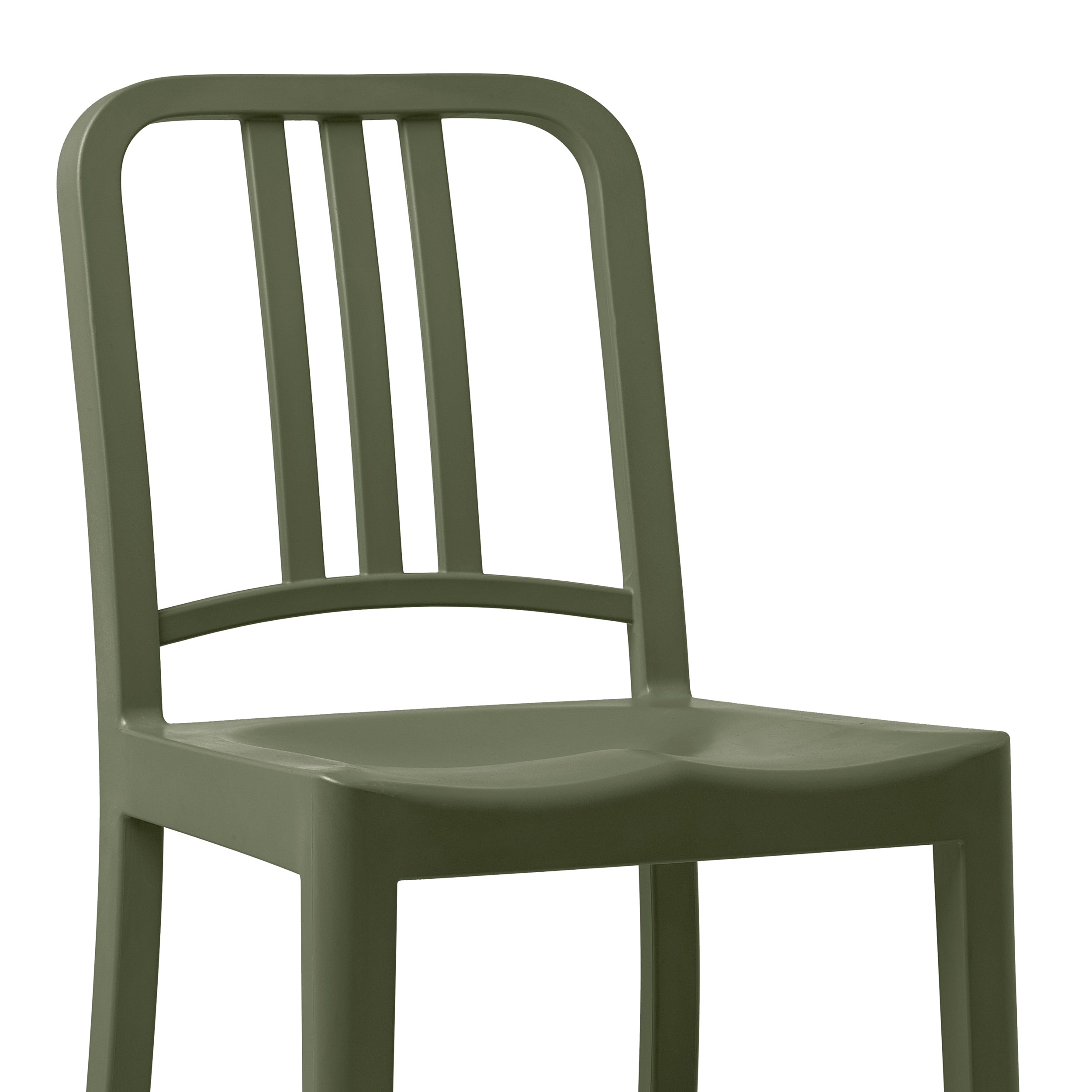 “111 Navy Stool by Emeco, combining heritage design with green innovation.”