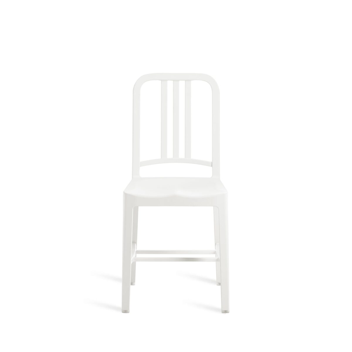 Modern Navy chair by Emeco with a sleek, minimalist design, made from eco-friendly recycled materials.