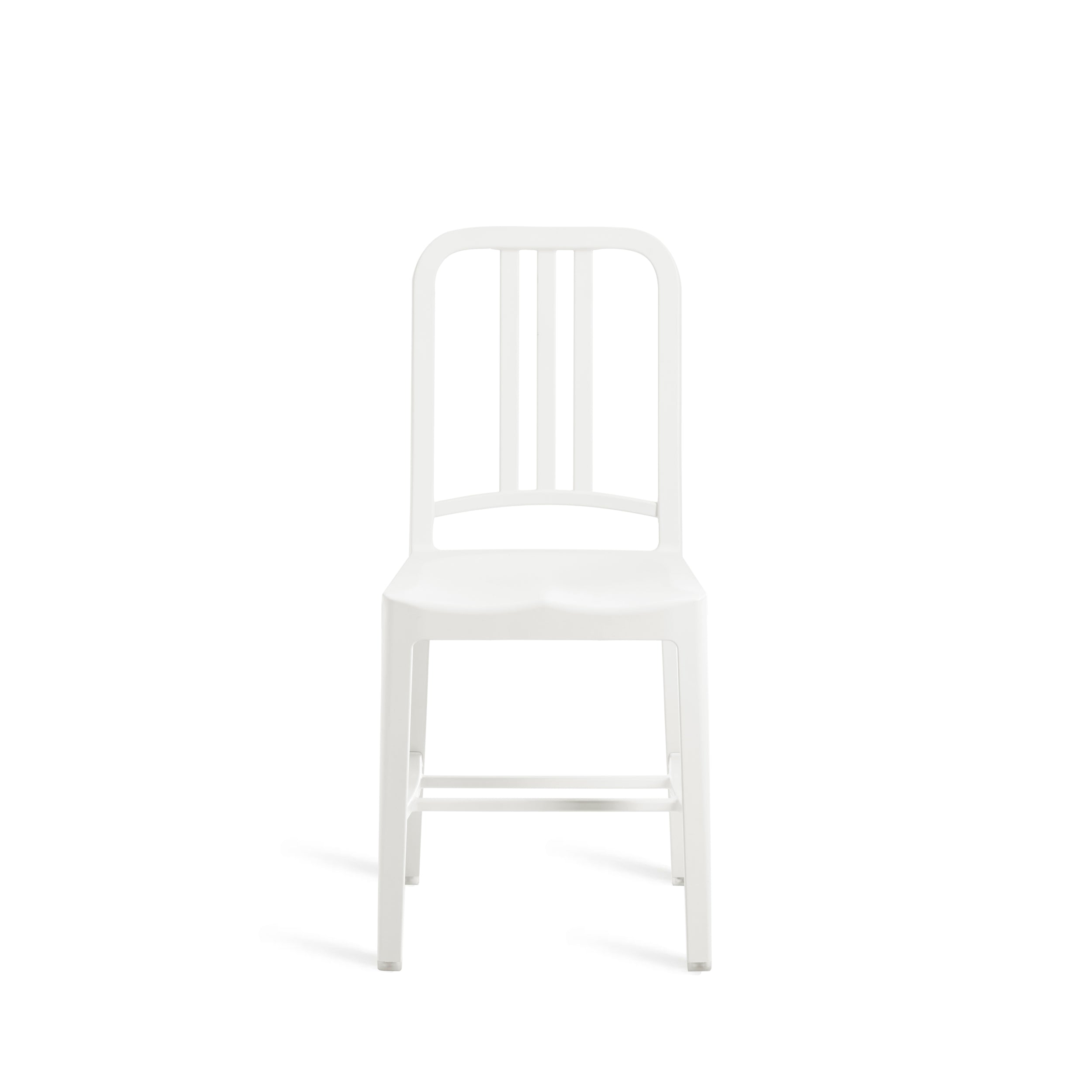 Modern Navy chair by Emeco with a sleek, minimalist design, made from eco-friendly recycled materials.
