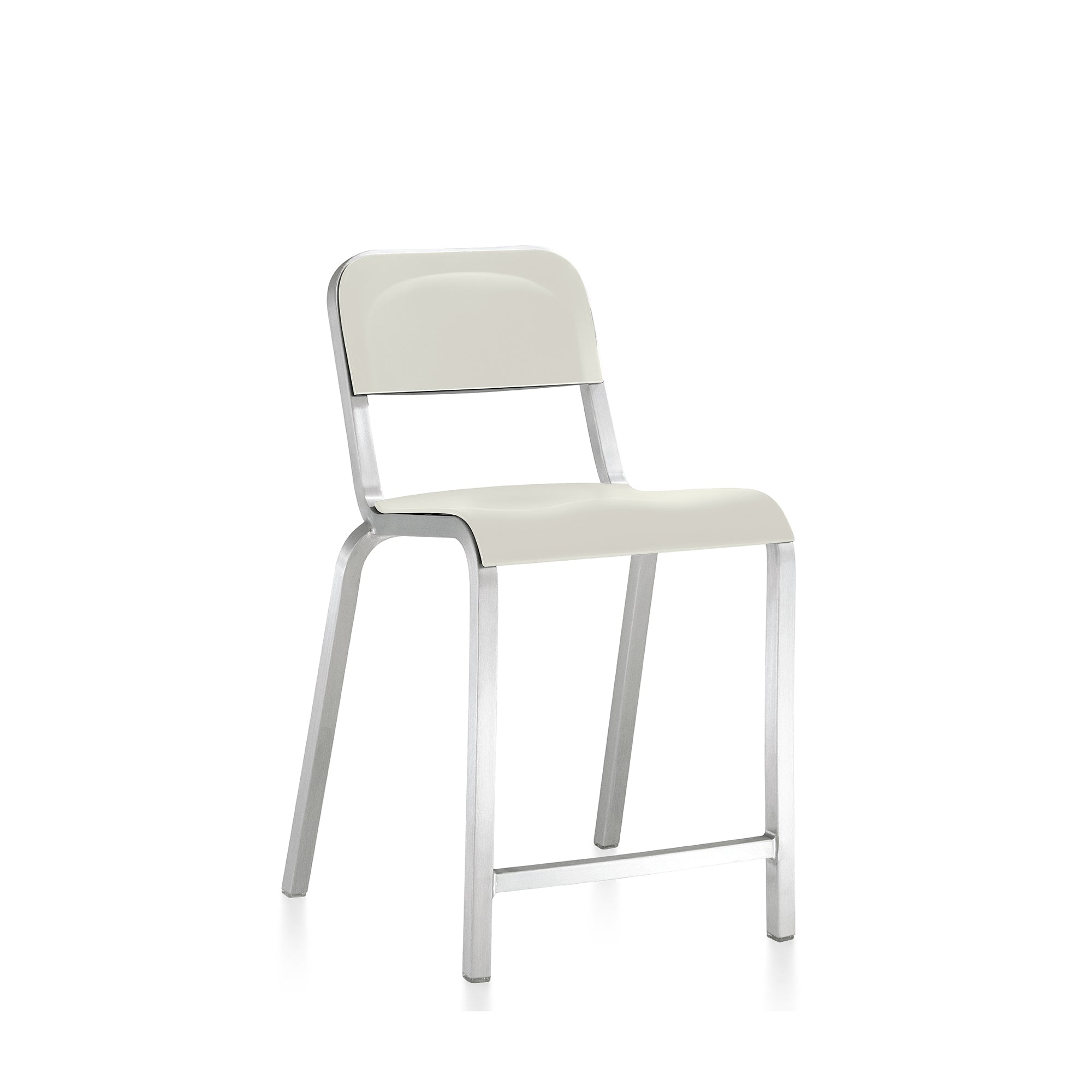 “Emeco 1951 Stool featuring retro styling and a lightweight, durable build.”