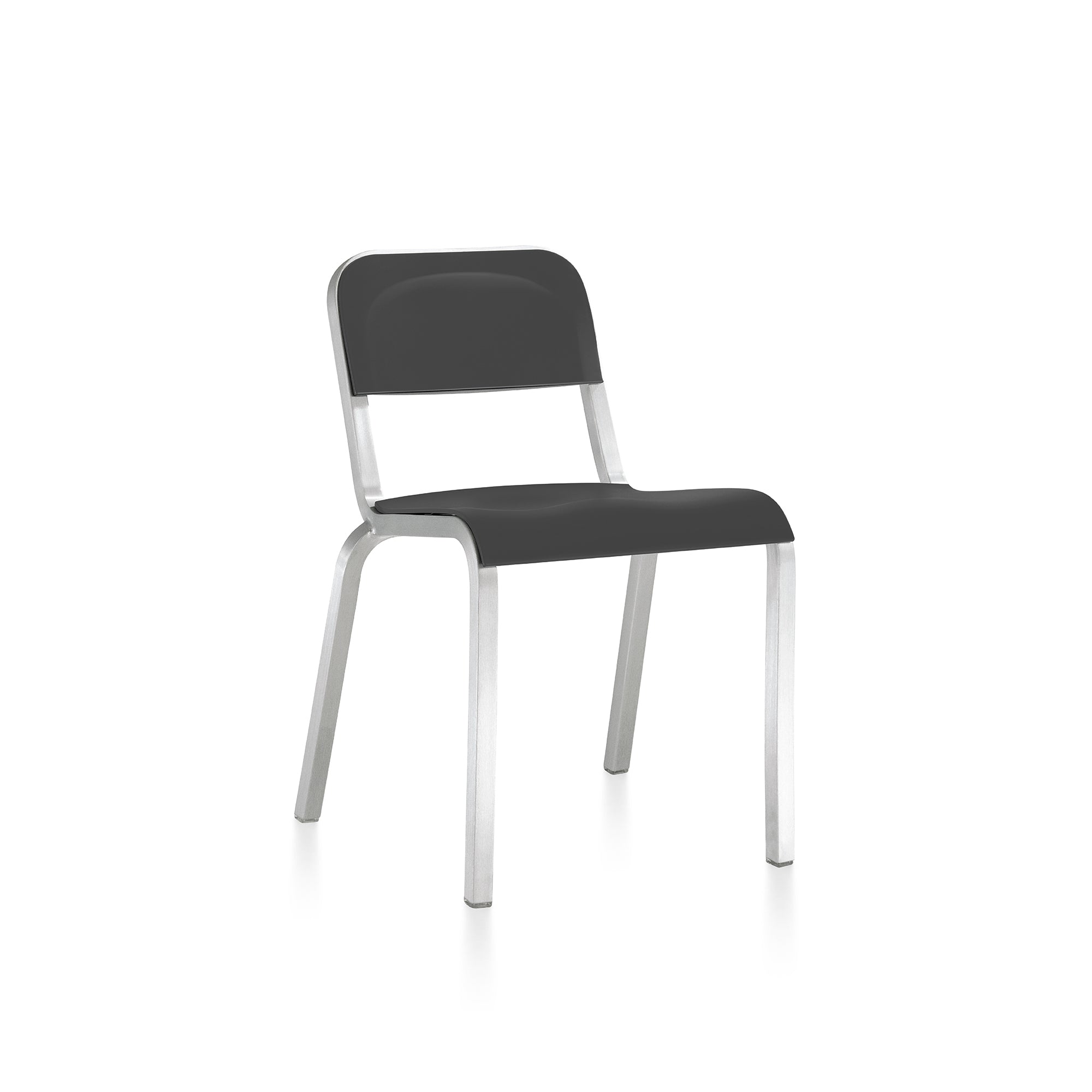 1951 Stacking Chair by Emeco – Modern, stackable chair with an aluminum frame and eco-friendly PET plastic seat.
