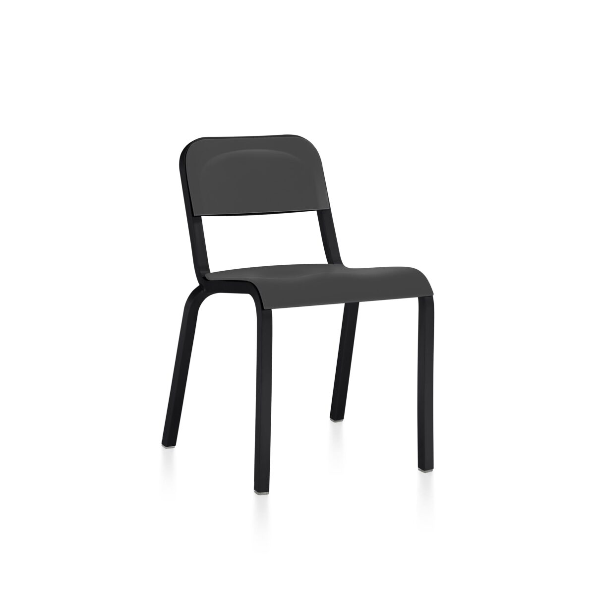 Modern stacking chair with ergonomic design and lightweight frame by BMW for Emeco.