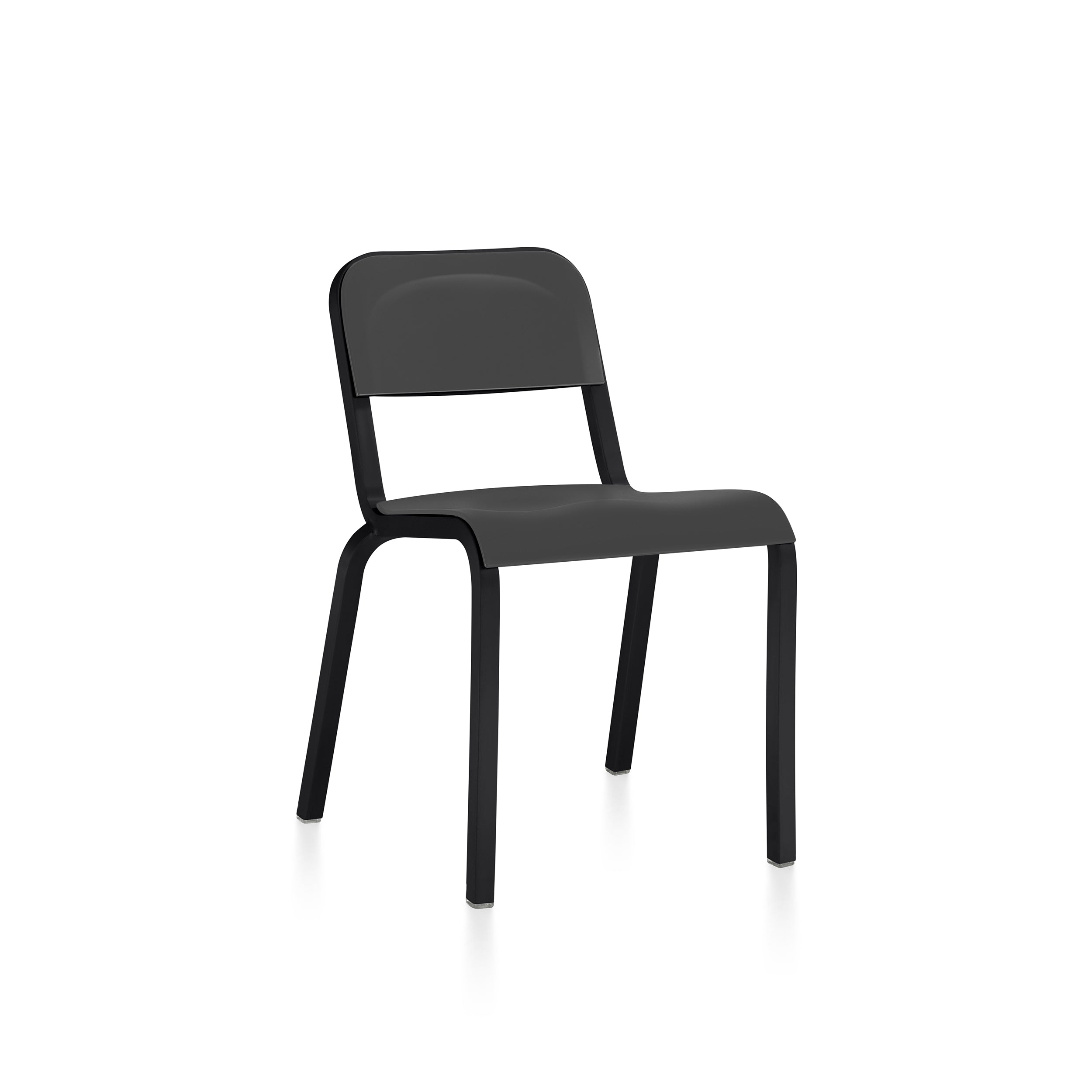 Modern stacking chair with ergonomic design and lightweight frame by BMW for Emeco.
