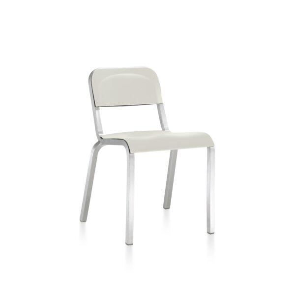 1951 Stacking Chair by Emeco – Contemporary design with a sturdy aluminum frame and stackable feature.
