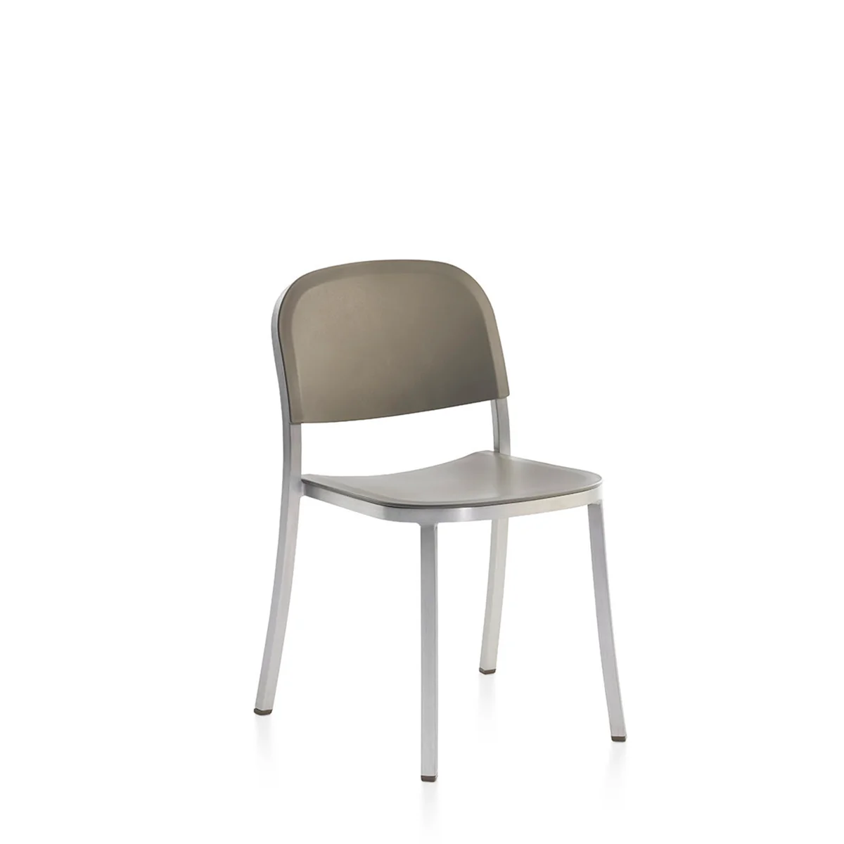 1 Inch Side Chair with Recycled Plastic Seat by Emeco, a sustainable design offering modern aesthetics, perfect for eco-conscious spaces and contemporary interiors.