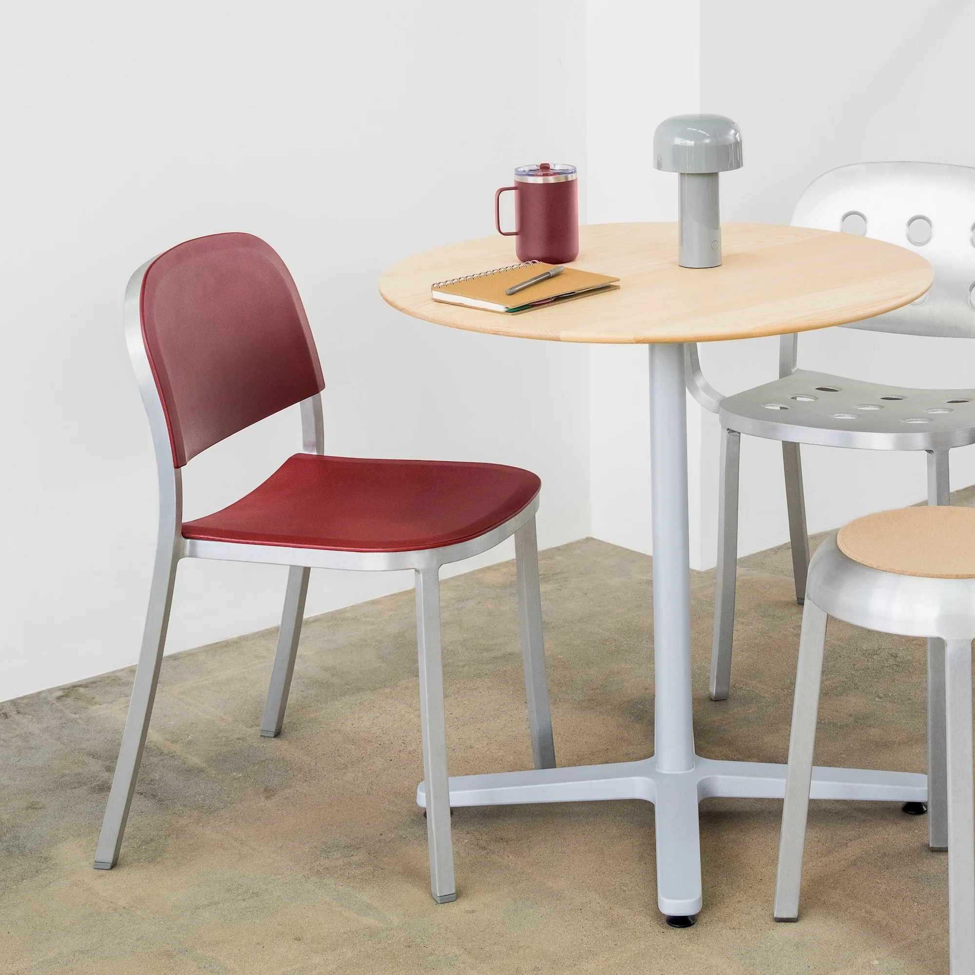 1 Inch armchair by Emeco – sustainable design with recycled plastic seat for luxury spaces in Royal Oak.