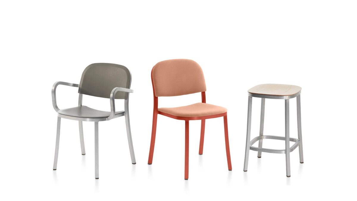 Contemporary 1 Inch Side Chair, upholstered seat by Jasper Morrison.