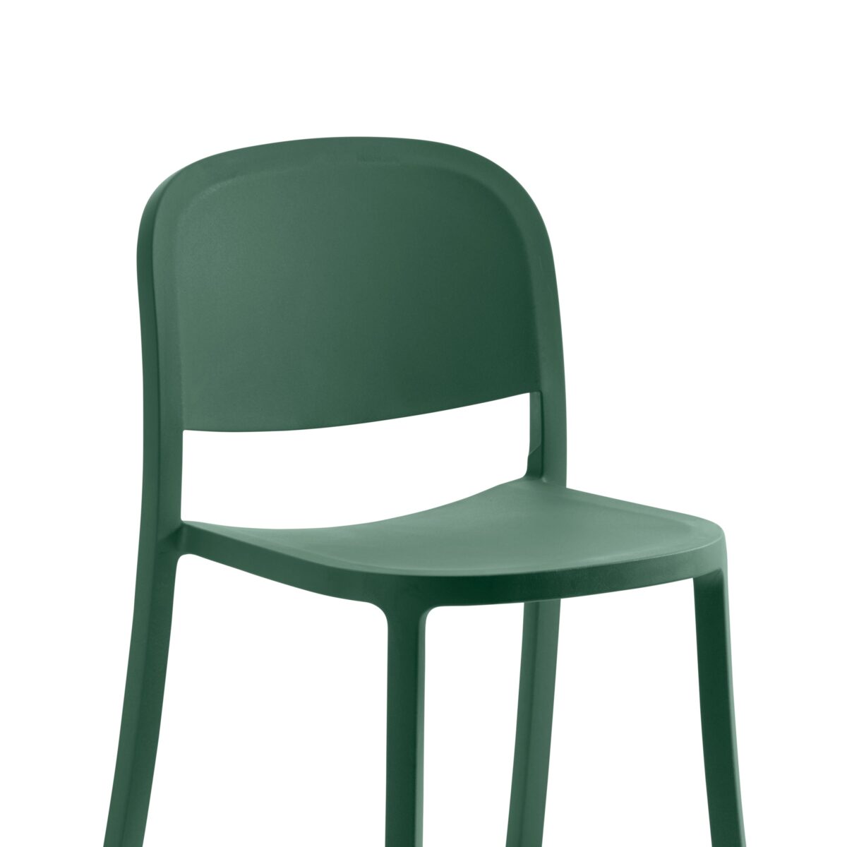 “1 Inch Reclaimed Stacking Chair by Emeco, made from recycled materials with a minimalist profile.”