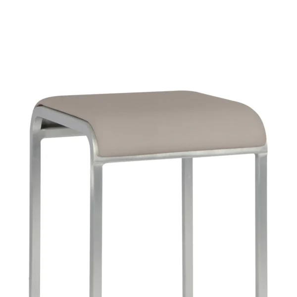 Seat pad for 20-06 stool in grey by Emeco, made from Spinneybeck Volo leather, designed by Norman Foster, providing comfort and style for the 20-06 stool.