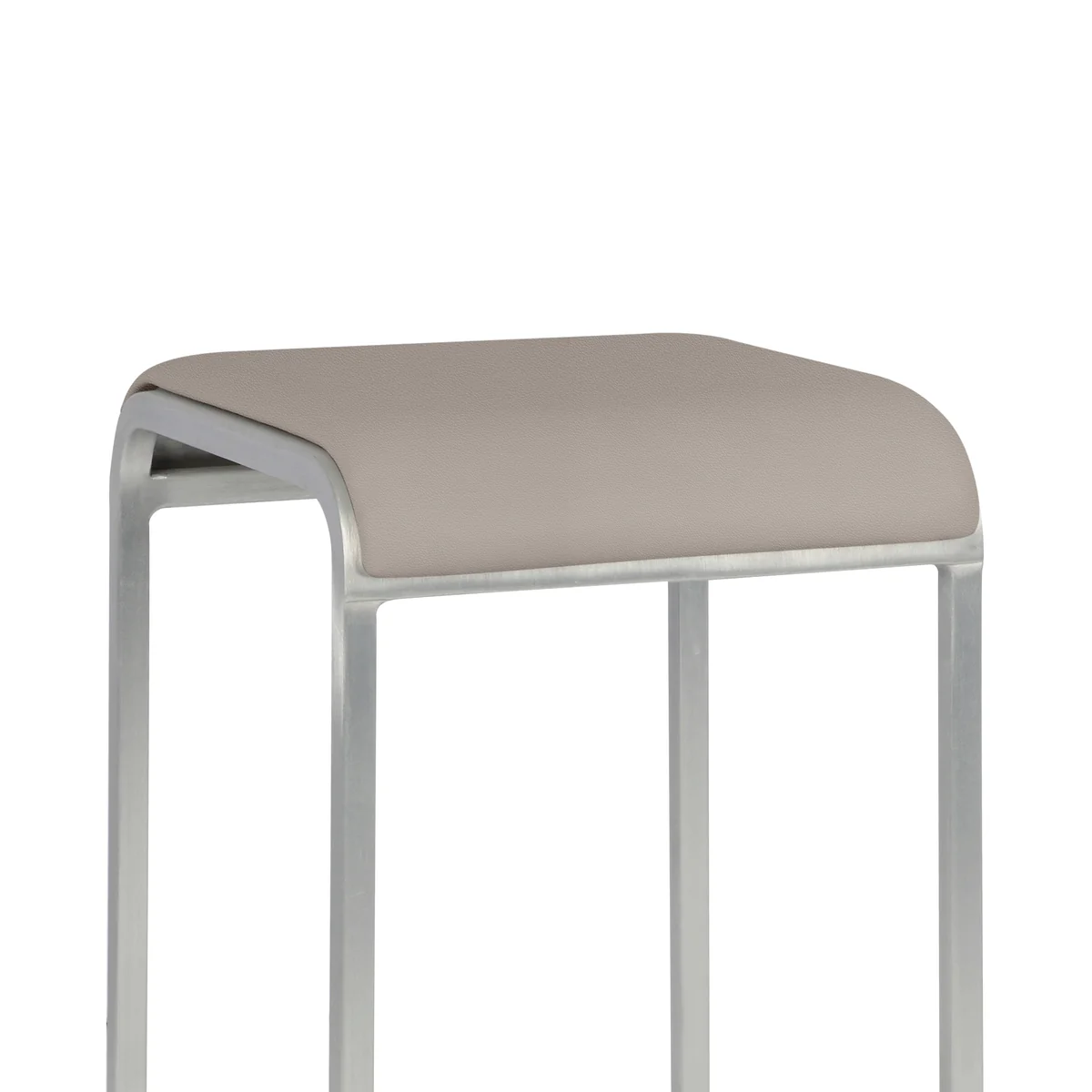 Seat pad for 20-06 stool in grey by Emeco, made from Spinneybeck Volo leather, designed by Norman Foster, providing comfort and style for the 20-06 stool.