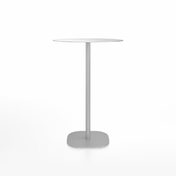 “Emeco 2 Inch Flat Base Bar Table with a circular top and clean, architectural lines.”