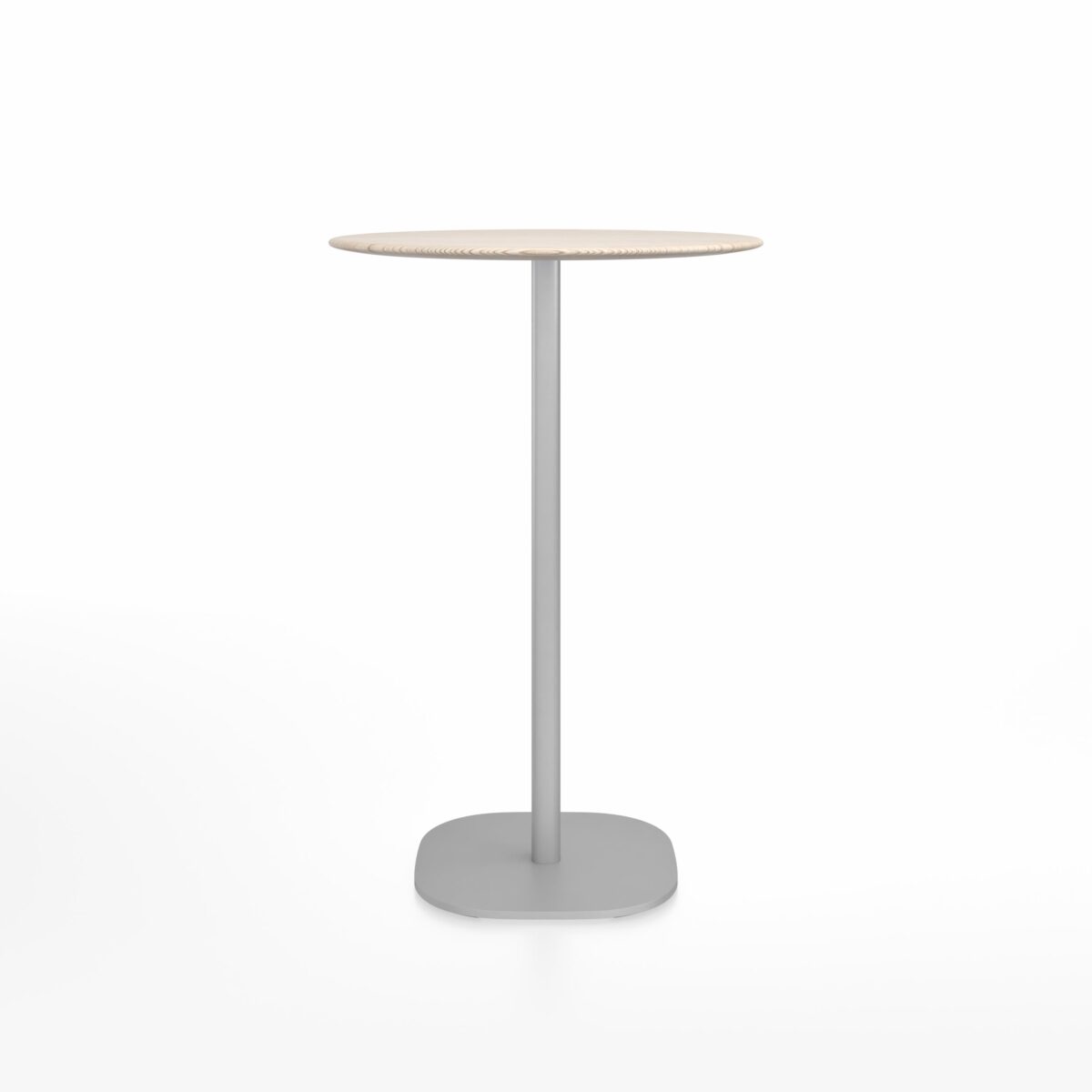 “Durable and stylish 2 Inch flat base bar table by Emeco, round design.”