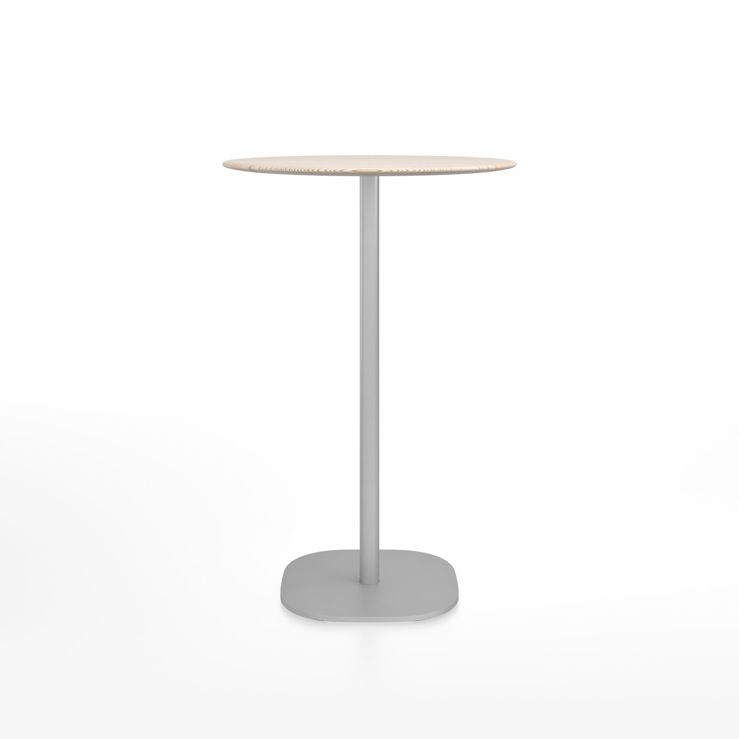“Durable and stylish 2 Inch flat base bar table by Emeco, round design.”