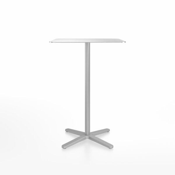 “Sleek Emeco 2 Inch Bar Table with sturdy X base and square surface.”