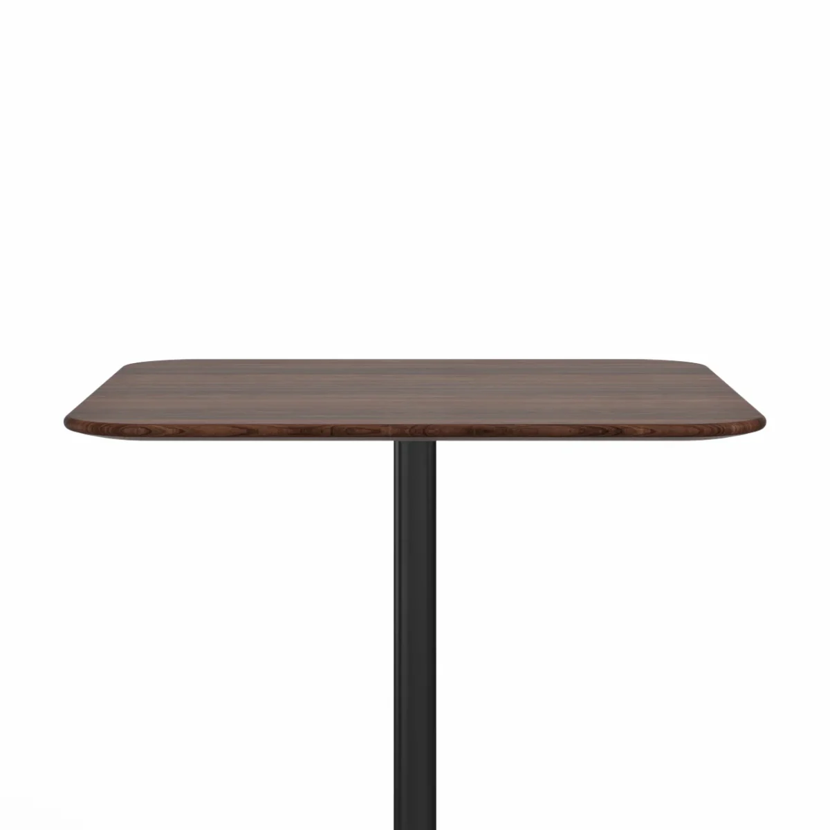 Emeco 2 Inch Flat Base Counter Table with black laminate plywood top and black powder-coated aluminum base, designed for durability and elegance