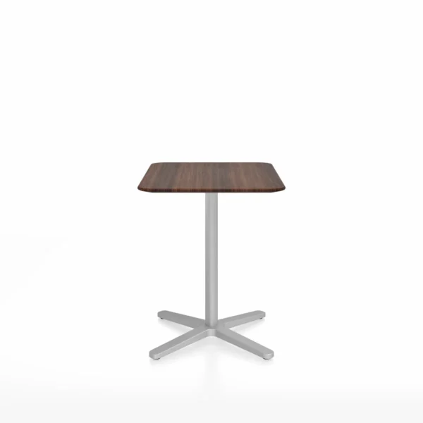 2 Inch X Base Café Table, Square by Emeco, a sturdy and modern design with an X-shaped base, perfect for contemporary cafés and stylish dining spaces.
