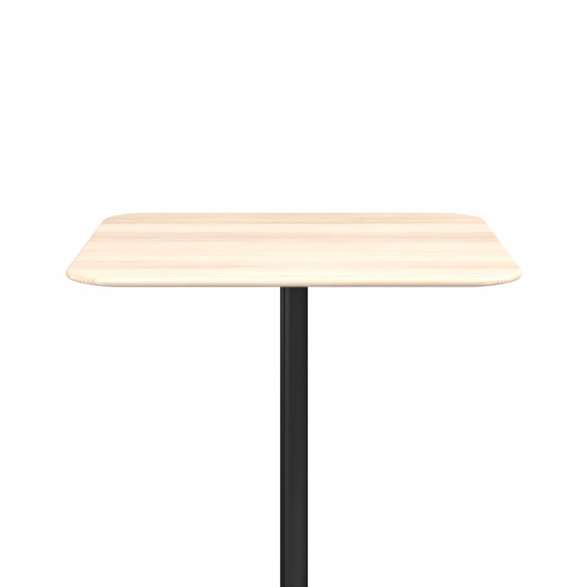 “Modern square café table with X base from Emeco’s 2 Inch collection, designed by Jasper Morrison.”