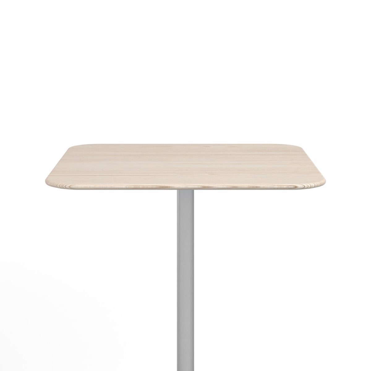 Sustainable square café table with X-shaped base by Emeco