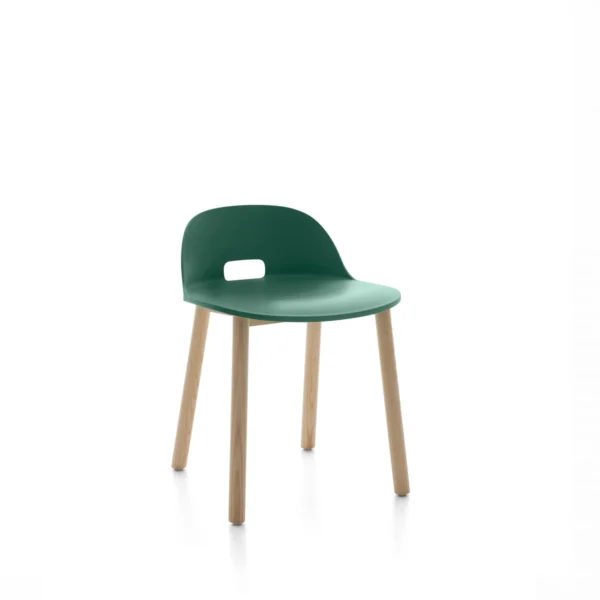 Alfi Chair, Low Back by Emeco, a modern and comfortable design with a low-profile back, perfect for contemporary dining rooms and stylish, functional spaces.