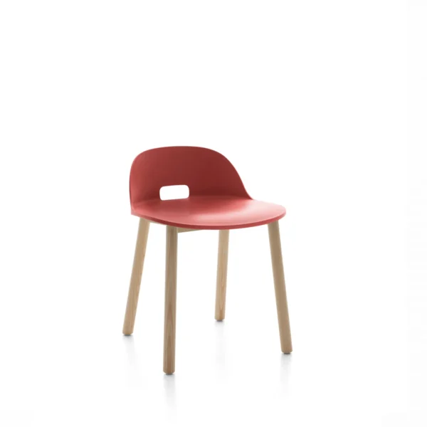 Alfi Chair, Low Back by Emeco, a sleek and modern design with a low-profile back, perfect for contemporary dining or office spaces, offering comfort and style.
