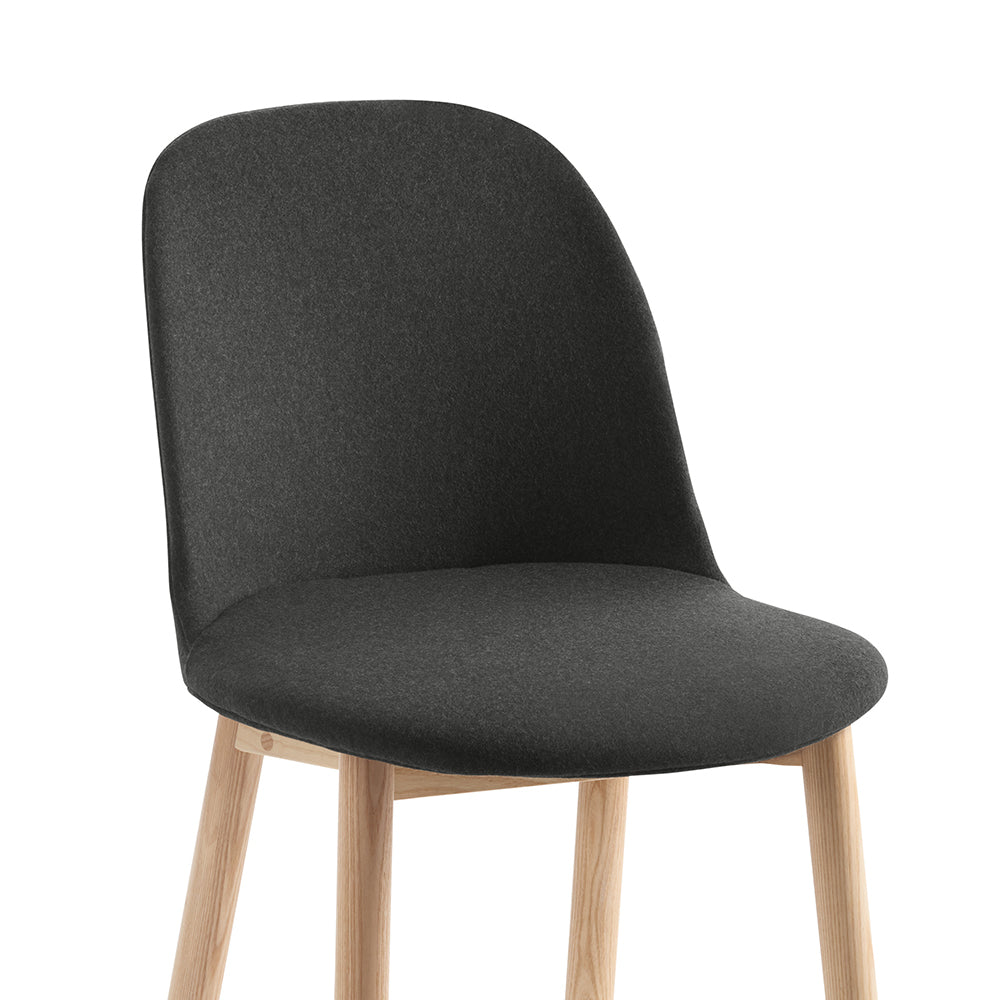 Alfi Soft Slipcover High Back chair with natural ash wood legs and neutral fabric upholstery.