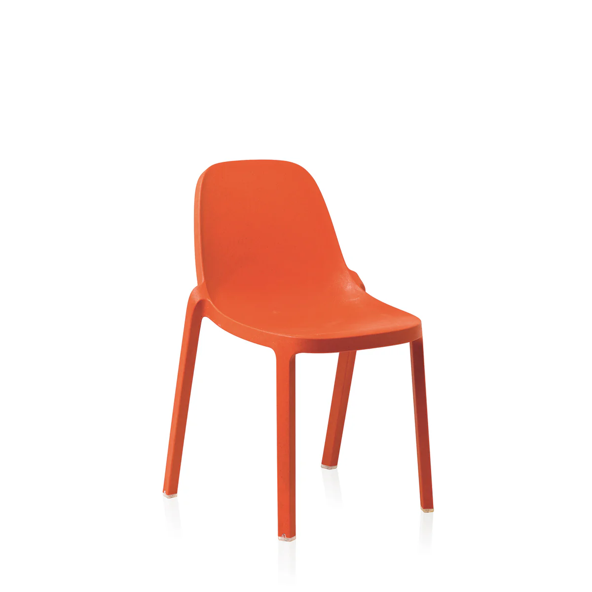 Broom Stacking Chair by Emeco, an eco-friendly and durable design with a minimalist aesthetic, perfect for modern spaces and easy storage with its stackable feature.