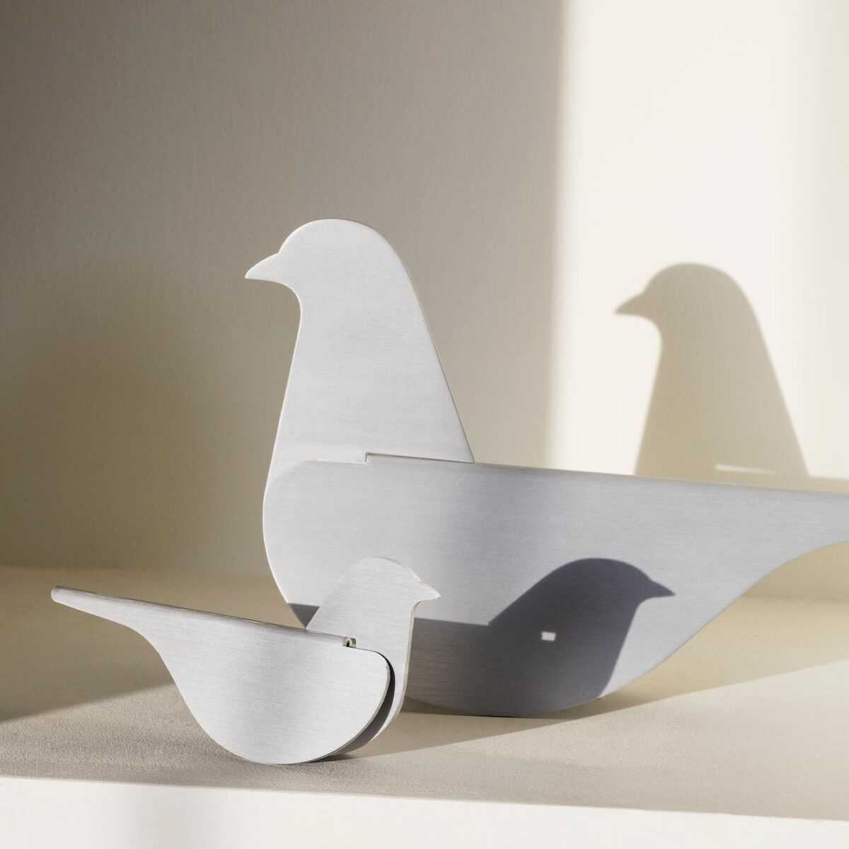 The Bird sculpture by Yun Li for Emeco, featuring a dynamic, laser-cut silhouette of a bird.