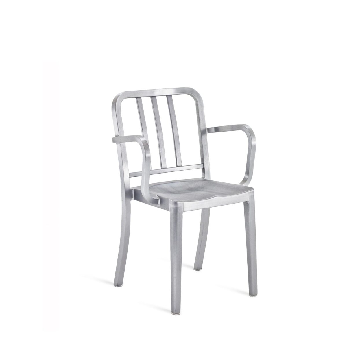 Heritage stacking armchair by Philippe Starck for Emeco in brushed aluminum